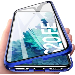 Samsung Galaxy S20 Fe İçin 360 Derece Tam Koruma Şeffaf Manyetik Metal Bumper Kılıf (Yurt Dışından)