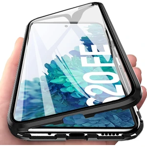 Samsung Galaxy S20 Fe İçin 360 Derece Tam Koruma Şeffaf Manyetik Metal Bumper Kılıf (Yurt Dışından)