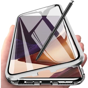 Samsung Galaxy Note 20 Ultra İçin 360 Derece Tam Koruma Şeffaf Manyetik Metal Bumper Kılıf (Yurt Dışından)
