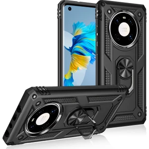 Huawei Mate 40 Pro İçin Çift Katmanlı Halkalı Standlı Kılıf (Yurt Dışından)