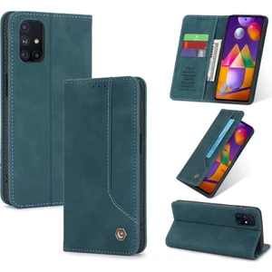 Samsung Galaxy M31S İçin Retro Deri Manyetik ShockProof Tpu Flip Standlı Kılıf (Yurt Dışından)
