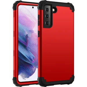 Samsung Galaxy S21 5G İçin Yumuşak Silikon Pc Bumper 3'ü 1 Arada ShockProof Korumalı Kılıf (Yurt Dışından)