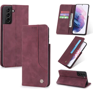 Samsung Galaxy S21 Plus 5G İçin Retro Deri Manyetik ShockProof Tpu Flip Standlı Kılıf (Yurt Dışından)