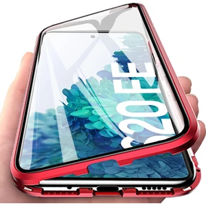 Samsung Galaxy S20 Fe İçin 360 Derece Tam Koruma Şeffaf Manyetik Metal Bumper Kılıf (Yurt Dışından)