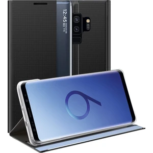 Samsung Galaxy S9 Plus İçin İnce Flip Pu Deri Pencereli Standlı Kılıf (Yurt Dışından)