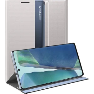 Samsung Galaxy Note 20 İçin İnce Flip Pu Deri Pencereli Standlı Kılıf (Yurt Dışından)
