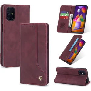 Samsung Galaxy M31S İçin Retro Deri Manyetik ShockProof Tpu Flip Standlı Kılıf (Yurt Dışından)