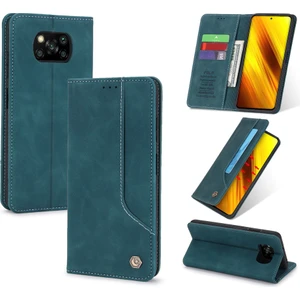 Xiaomi Poco X3 / Poco X3 Nfc İçin Retro Deri Manyetik ShockProof Tpu Flip Standlı Kılıf (Yurt Dışından)