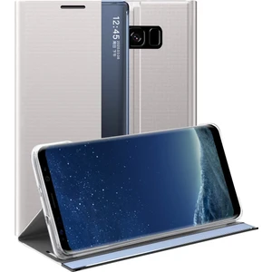 Samsung Galaxy S8 İçin İnce Flip Pu Deri Pencereli Standlı Kılıf (Yurt Dışından)