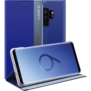 Samsung Galaxy S9 Plus İçin İnce Flip Pu Deri Pencereli Standlı Kılıf (Yurt Dışından)