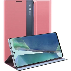 Samsung Galaxy Note 20 İçin İnce Flip Pu Deri Pencereli Standlı Kılıf (Yurt Dışından)