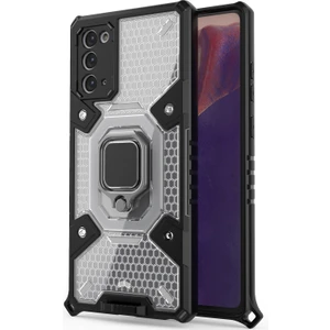 Samsung Galaxy Note 20 İçin Şeffaf Pc Tpu Bumper Antishock Korumalı Halkalı Standlı Kılıf (Yurt Dışından)