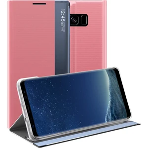 Samsung Galaxy S8 Plus İçin İnce Flip Pu Deri Pencereli Standlı Kılıf (Yurt Dışından)