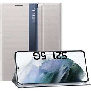 Samsung Galaxy S21 5G İçin İnce Flip Pu Deri Pencereli Standlı Kılıf (Yurt Dışından)