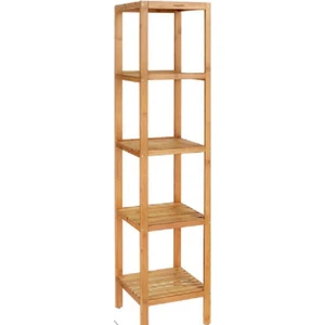 Dembey Ahşap Atölye 5 Raflı Doğal Ahşap Çiçeklik Çok Amaçlı Raf Düzenleyici Kitaplık