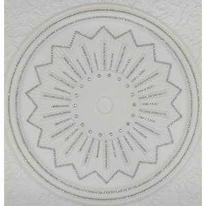 Yeditepe Osmanlı Taşlı Başak Desenli Stropiyer Tavan Göbeği - 40 cm - Gümüş