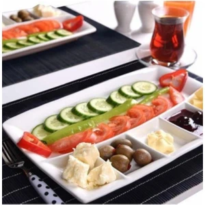 CKR3040 6 Bölmeli Seramik Kahvaltı Tabağı