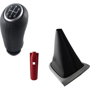 Clio 4 Deri Desen Vites Topuzu Gri ve Gri Çerçece Vites Körüğü