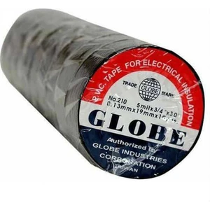 Izole Elektrik Bandı 10'lu Paket - Siyah - Globe Plastik Izole Elektrik Bandı - Siyah