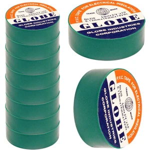Izole Elektrik Bandı 10'lu Paket - Yeşil - Globe Plastik Izole Elektrik Bandı - Yeşil