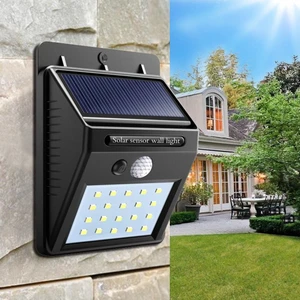 1W Güneş Enerjili 20 Ledli Bahçe Aydınlatma Solar Dış Mekan Lambası Hareket Sensörlü