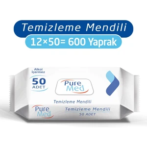 Pure Med  Temizleme Mendili 12X50