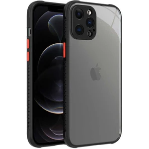 Mobaxaksesuar Apple iPhone 12 Pro Max Kılıf Kenar Renkli Sararmaz Şeffaf Kapak