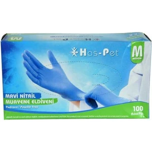 Has-Pet Mavi Nitril Pudrasız Eldiven 100'lü - M