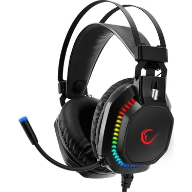 Rampage RM-K48 X-Coral Siyah USB 7.1 Surround Rgb Işık Efektli Gaming Oyuncu Mikrofonlu