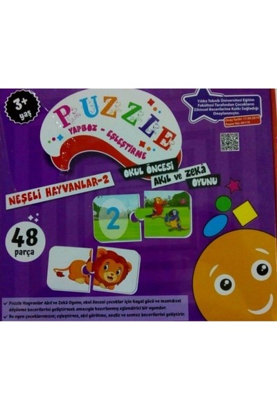 Beceri Dünyası Neşeli Hayvanlar 2-Eşleştirme Puzzle