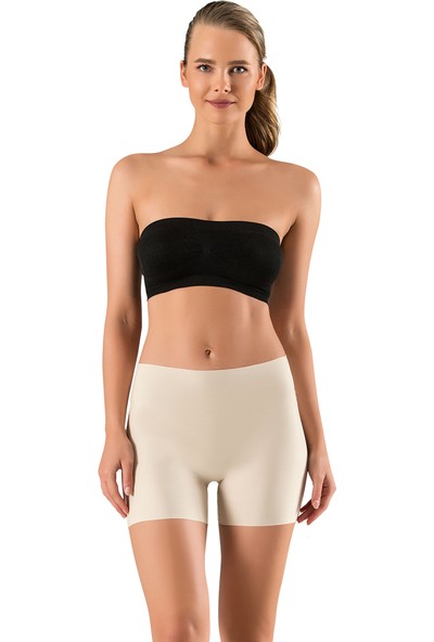 Proslim Kadın Ten Uzun Şort Boxer Lazer Kesim Dikişsiz Toparlayıcı