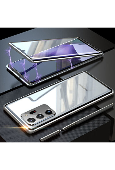 Eabhulie Samsung Galaxy Note 20 Ultra İçin 360 Derece Tam Koruma Şeffaf Manyetik Metal Bumper Kılıf (Yurt Dışından)