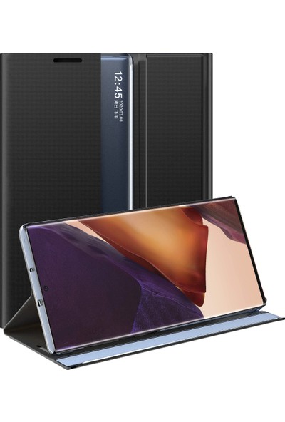 Eabhulie Samsung Galaxy Note 20 Ultra İçin İnce Flip Pu Deri Pencereli Standlı Kılıf (Yurt Dışından)