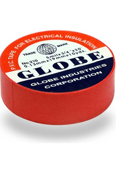 Globe 10 Metre Elektrik Izolee Bantı - Izole Bant 10'lu Pakette (Kırmızı)