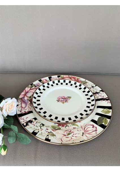 8236 Dama 20 cm Emaye Pasta Tabağı