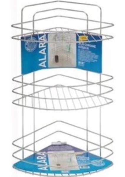 Banyo Köşeliği Şampuanlık Üç Katlı Paslanmaz Çelik 55 cm