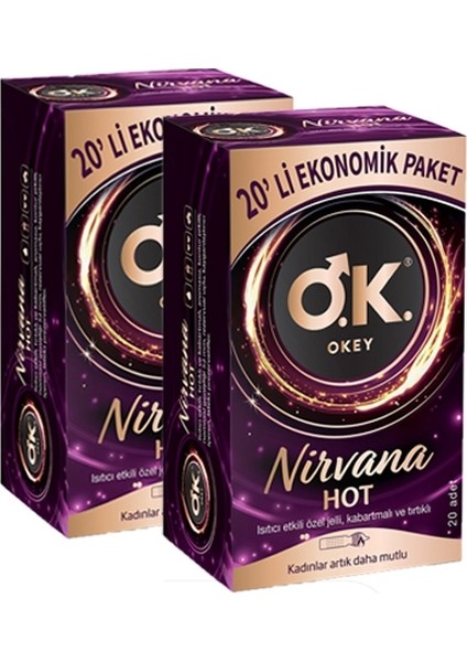 Prezervatif Nirvana Hot 20 Li X 2 Adet (40 Lı)