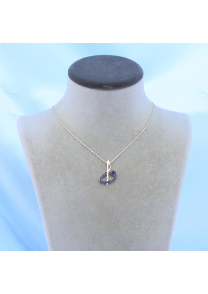 0.28 Karat Safir Vav Elif Kolye PN1091VV