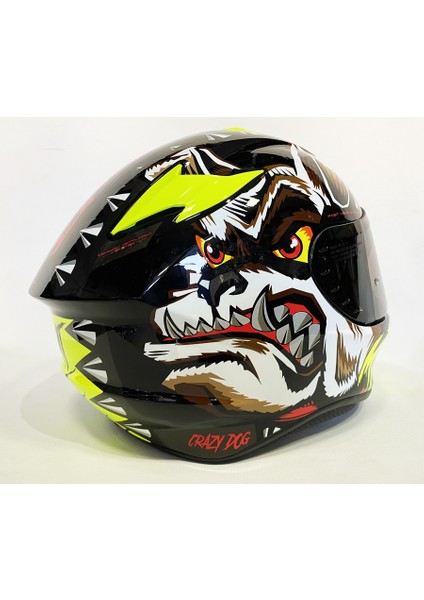 Mt Kask Targo Crazydog Renkli Vizörlü Smoke