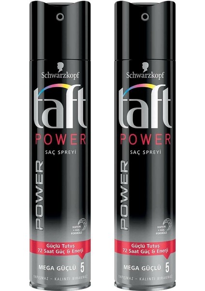 Taft Power Güçlü Tutuş&72 Saat Kafein Sprey 250 ml x 2 Adet