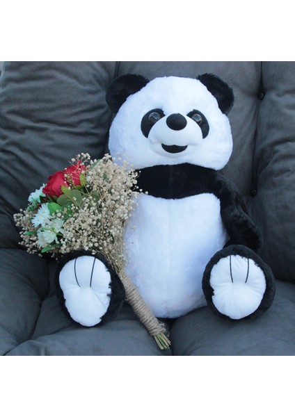 Sevimli Peluş Panda 50 cm Gül & Papatya Cipsolarla Sarılı Buket Set fiyatları