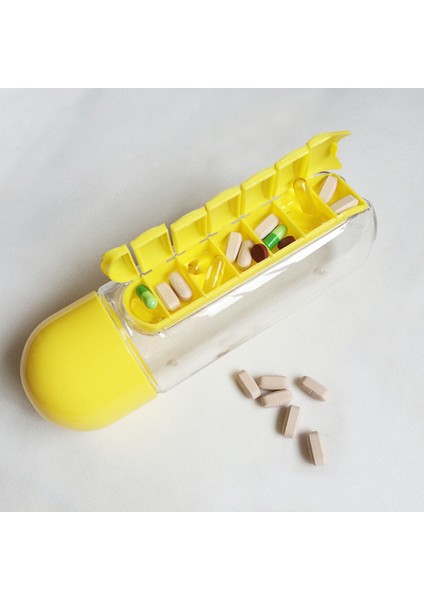 Açık Taşınabilir Tritan Hap Kutusu Su Bardağı ile Yedi (Yurt Dışından) modelleri