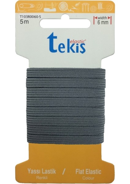 6 mm Gri Yassı Lastik - 5 Metre