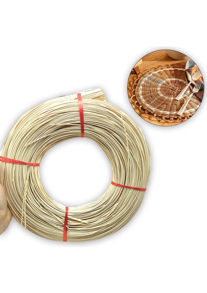 Rattan Doğal Bambu Çubuk 48metre -50 gr Brüt- 1,5mm Örgü Rattan İp