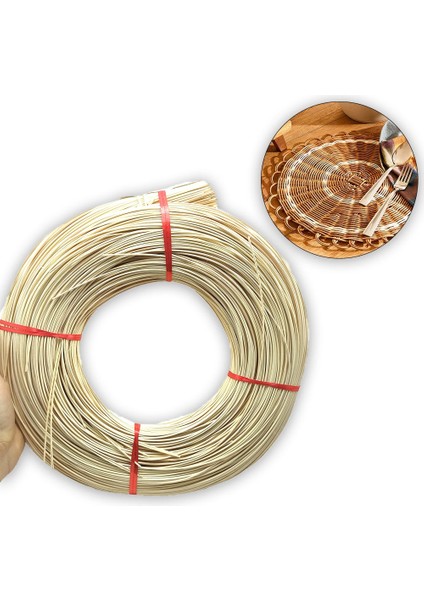 Yassı Rattan Doğal Bambu Çubuk 500 Gr - 2,25mm Rattan İp