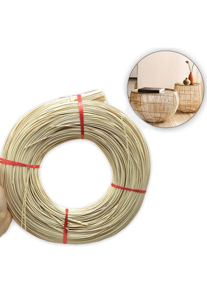 Yassı Rattan Doğal Bambu Çubuk 500 Gr - 2,25mm Rattan İp