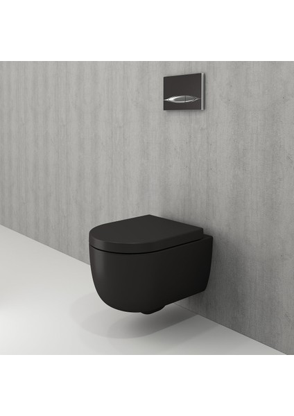 V-Tondo Rımless Asma Klozet + Pure S Kapak - Mat Siyah