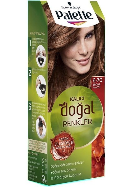 Schwarzkopf Palette Kalıcı Doğal Renkler 6-70 Bronz Kahve Saç Boyası