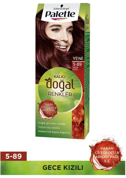 Schwarzkopf Palette Kalıcı Doğal Renkler 5-89 Gece Kızılı Saç Boyası