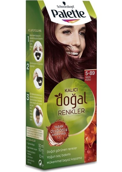 Schwarzkopf Palette Kalıcı Doğal Renkler 5-89 Gece Kızılı Saç Boyası